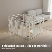 Anti-Escape Design Modular Dog Fence Configurable Shape Indoor Pet Exercise Pen Easy Assembly Heavy Duty Puppy Playpen Secure Latch for Small Dogs, Young Dogs, Outdoor