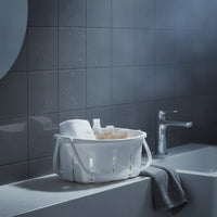 Ventilated Toiletry Basket with Handle Drainage Storage Basket with Handle Washable Shower Organizer Multipurpose for Closet