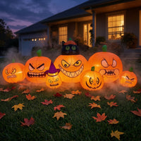 Light-up Inflatable Pumpkin with Black Cat Outdoor Air-Blown Yard Display for Garden, Patio
