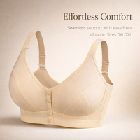 Women's Front Fastening Bras for Plus Size Ladies, Minimizing Design with Adjustable Straps, Soft Polyester
