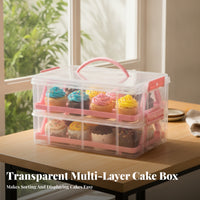 Transparent Clear Cupcake Box Layered Tray Plastic Cupcake Box Rigid