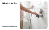 Suction Cup Mop Holder Anti-Slip Grip Wall Mounted Broom Gripper Waterproof No Drill Tool Hanger for Renters, Homeowners, Behind Door, Kitchen, Garage