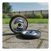 2 Pieces Stainless Steel Cycle Training Wheels Adjustable Size Kids Bike Training Wheels Stability Support for Beginners, Practice Riding