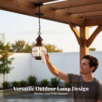 Weather Resistant Vintage Waterproof Hanging Light Anti Vintage Outdoor Hanging Light Rust-Proof for Gazebo, Balcony, Courtyard