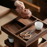 Multi Compartment Storage Rack Space Saving Rotating Storage Rack Scratch Resistant Wood Desk Organizer