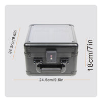 Transparent Lid Double Layer Card Slab Case Aluminum Frame PSA Card Carrying Case Carbon Fiber Finish Combination Lock for Collectors, Travel