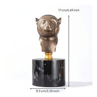 Animal Bust Sculpture Metal-Like Tabletop Ornament Small Tabletop Statue for Homeowners, Living Room