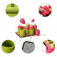 Mental Stimulation Strawberry Snuffle Mat Easy to Clean Strawberry Sniffing Mat Bite-resistantResistant Interactive Treat Brain-Teaser Toy Squeaky