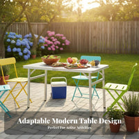 Foldable Design Bi-Fold Rectangular Table Indoor/exteriordoor Use Portable Furniture Easy to Clean adaptable for Street Vendors, Party Hosts, Night bazaar, exteriordoor meal, Camping, Dining Room