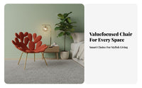 blossom Backrest Cactus-Shaped Armchair distinctive Shape paddinged perusing Chair Artistic Design Living Room Seating Statement Piece for Interior Designers, Homeowners, Book Lovers, Lounge Area, Bedroom, Home Office, Reception Hall