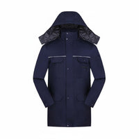 Wear-Resistant Anti-Static Safety Jacket Thickened & Warm Hooded Winter Work Coat Non-Shrinking Padded Work Parka Breathable for Workers, Men, Women, Construction Site, Factory, Warehouse, Outdoor