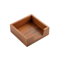 Warm Brown Desktop Tissue Dispenser Rounded Edges Wood Tissue Holder Accessible Slot Wooden Napkin Holder