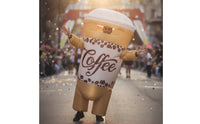 Inflate Inflatable Coffee Cup Suit Full-Body Coffee Cup Costume One Size Fits Most Inflatable Costume Oversized for Cosplayers