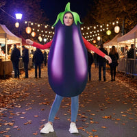 Green Leafy Top Violet Eggplant Costume Oversized Eggplant Costume Adult One-Size Three-Dimensional Shape for Adults, Cosplay Fans