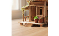 Creative Gift DIY Bamboo House Kit Bookshelf Decor Handmade Hut Material Pack Relaxing Hobby Vintage Cabin Building Set Tutorial Included for Hobbyists