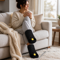 Women's Sherpa Lined Mid-Calf Socks for Winter Warmth and Home Wear