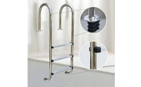 Three-Step Pool Ladder Stainless Steel Pool Entry Ladder Anti-Slip for Contractors, in-Ground Pools, Spas