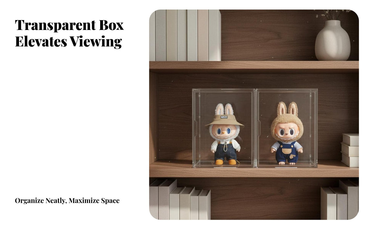 High Clarity Clear Acrylic Display Case Dustproof Acrylic Figure Case Dust-Proof Doll Display Holder Easy Assembly for Collectors, Hobbyists, Living Room, Bedroom, Office