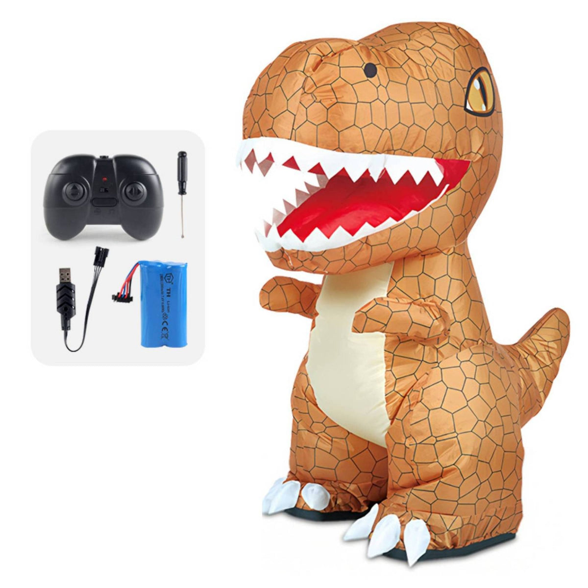 Automatic Inflation RC Dinosaur Toy Roaring Sound Wireless Control Dinosaur Toy 360° Rotation for Children