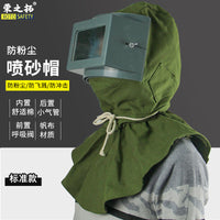 Rongzhituo Sandblasting Hood with Convex Lens Dust-Proof Industrial Canvas Protective Mask