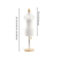 Teaching Dress Metal Support Rod Fashion Display Wooden Base Crafting Supply for Tailors