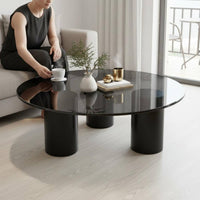 Glass Surface Table Table Easy to Clean Modern Coffee Table Scratch Resistant Living Room Furniture for Families, Balcony, Office Lounge