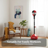 Punching Bag with Stand Thickened Base Reactive Boxing Ball Improves Hand-Eye Coordination Standing Speed Bag for Adults, Children, Home, Gym