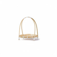 Handmade Tiered Bamboo Basket with Handle Multi-Layer Food Display Stand Woven Snack Serving Tray for Afternoon Tea, Party, Hotel, Living Room
