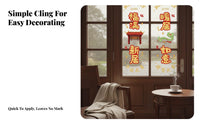 Housewarming Static Cling Window Sticker, Paper-Cut Glass Decal, Festive Home Blessing