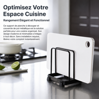 Metal Cutting Board Rack, Hygienic Board Storage for 3 Boards, Vertical Storage for Easy Kitchen Access, Minimalist Countertop Drainer