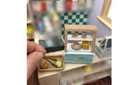 Dollhouse Bakery Display Realistic Miniature Display Case with Accessories Simple Miniature Bakery Case for Model Shop
