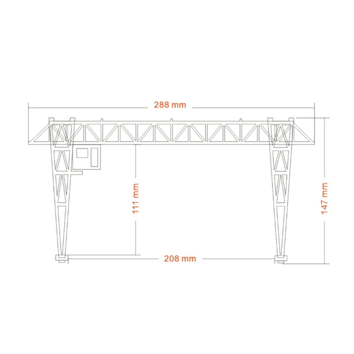 Weathered Overhead Crane Plastic Railway Crane Industrial Model Miniature for Collectors