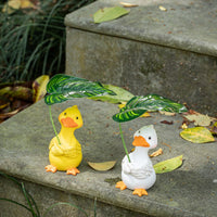 Leaf Umbrella Duck Ornament Easy to Maintain Duck Garden Ornament Bright Colors
