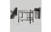 Steel Bunk Bed with Guardrails Space-Saving Metal Bunk Bed with Ladder Reinforced for Students, Workers, Dorm Rooms, Shared Bedrooms, Hostels