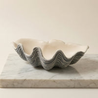 Clam Shell Bowl Sculptural Shell Tray Decorative Dish for Coffee Table