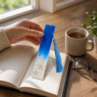 Ocean Style Resin Bookmark with Tassel, Handmade Stationery Gift