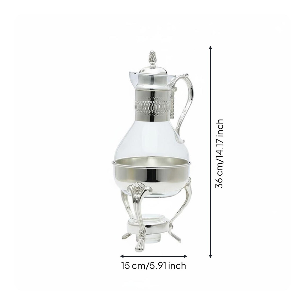 3 Pieces Arabic Dallah Coffee Pot Heatable Arabic Coffee Pot Set Ornate Details