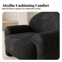 Modern Minimalist Design Upholstered Club Chair Soft Upholstery Rounded Accent Chair Luxurious Cushioning Single Sofa High-Density Foam Cushion for Decor Enthusiasts, Business Owners, Reception Area, Living Room, Bedroom, Reading Nook