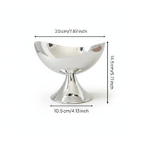 Fluted Pedestal Tray Desktop Moon-Shaped Tray Electroplated