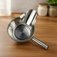 Stainless Steel Duckbill Scoop Shatterproof Scoop with Pouring Spout Commercial-Grade Polished for Chefs, Caterers, Food Prep Stations, Concession Stands