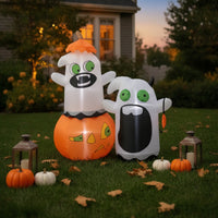 Inflatable Inflatable Pumpkin with Ghosts Self-Inflating Ghost with Pumpkin and Hat Bright Ghost with Hat Easy to Store for Yard