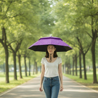 Double-Layer Umbrella Hat with Ice Sleeves Protection Umbrella Hat Compact Sunhat Lightweight for Gardeners