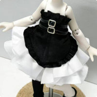 Dark-Themed Doll Outfit Ruffled Toy Clothing Costume-Like