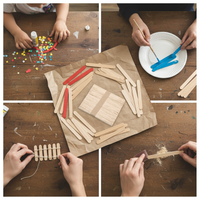 Craft Wood Sticks for DIY Projects - Ice Cream Bar Sticks, Colored Popsicle Sticks, Craft Wood Pieces