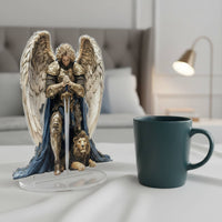 Saint. Archangel Acrylic Statue Meaningful Christian Gift Celestial Being with Lion Acrylic Decoration 2D Celestial Being