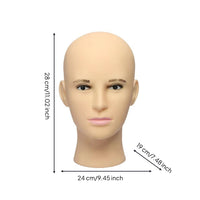 Bald Male Mannequin Head Realistic Male Mannequin Head Skin-Tone for Salons, Studios
