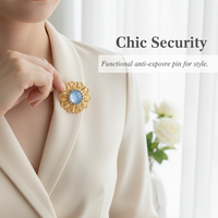 Rhinestone Butterfly Brooch Pin for Women, Vintage Alloy Anti-Exposure Clothing Accessory