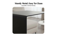 Minimalist Design C-Shaped Couch Table Movable Slide-Under Sofa Table Modern Look Household Furniture Space-Saving for Apartment Dwellers, Remote Workers, Living Room, Small Spaces, Bedroom, Home Office