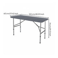 Easy to Carry Folding Plastic Table Space Saving Heavy Duty Plastic Folding Table Quick Setup Household Furniture Weather Resistant for Street Market, Outdoor Events
