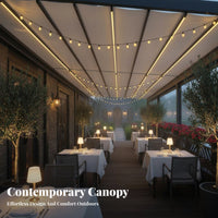 Water-Resistant Electric Mechanism Ized Retractable Pergola Aluminum Alloy Frame Electric Folding Patio Cover Adj Our Company Table Electric Mechanism Ized Patio Awning Long-Lasting Material for Homeowners, Families, B Our Company Iness Owners, Terrace